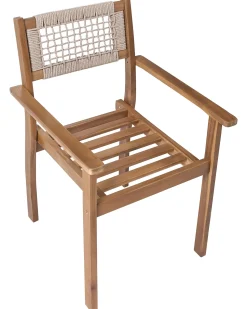 New Beliani Set da pranzo da giardino 6 posti JACO/SUMIRAGO Legno d'acacia chiaro Marrone