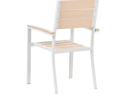 Best Beliani Set da pranzo da giardino 7 posti COMO/PRATO Beige Bianco Beige