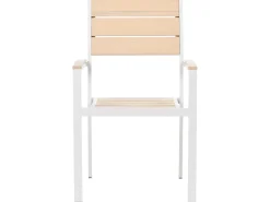 Best Beliani Set da pranzo da giardino 7 posti COMO/PRATO Beige Bianco Beige