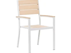 Best Beliani Set da pranzo da giardino 7 posti COMO/PRATO Beige Bianco Beige