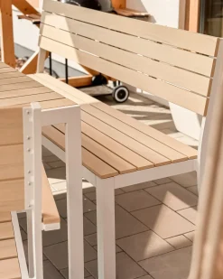 Best Beliani Set da pranzo da giardino 7 posti COMO/PRATO Beige Bianco Beige