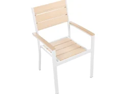 Best Beliani Set da pranzo da giardino 7 posti COMO/PRATO Beige Bianco Beige