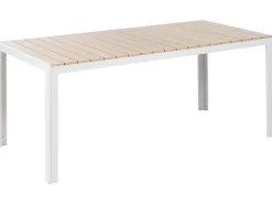Best Beliani Set da pranzo da giardino 7 posti COMO/PRATO Beige Bianco Beige