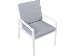 Beliani Set da pranzo da giardino 4 posti VISSO Grigio/Bianco Bianco Beige Grigio