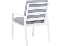 Beliani Set da pranzo da giardino 4 posti VISSO Grigio/Bianco Bianco Beige Grigio