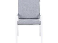 Beliani Set da pranzo da giardino 4 posti VISSO Grigio/Bianco Bianco Beige Grigio