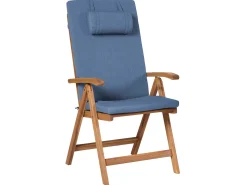 New Beliani Set da pranzo da giardino 6 posti JAVA PREMIUM Legno d'acacia Blu Blu Marrone