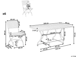 Hot Beliani 6 posti LASCARI Pieghevole Legno d'acacia Marrone chiaro Marrone Nero