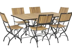 Hot Beliani 6 posti LASCARI Pieghevole Legno d'acacia Marrone chiaro Marrone Nero