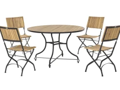 Hot Beliani 4 posti LASCARI Pieghevole Legno d'acacia Marrone chiaro Marrone Nero