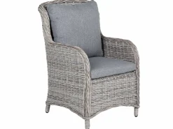 Online Beliani Set da pranzo da giardino 6 posti CASCAIS con cuscini Rattan sintetico (PE) Grigio