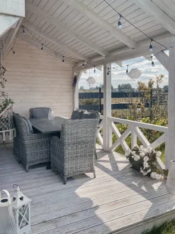 Online Beliani Set da pranzo da giardino 6 posti CASCAIS con cuscini Rattan sintetico (PE) Grigio