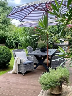 Online Beliani Set da pranzo da giardino 6 posti CASCAIS con cuscini Rattan sintetico (PE) Grigio