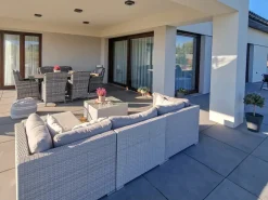 Online Beliani Set da pranzo da giardino 6 posti CASCAIS con cuscini Rattan sintetico (PE) Grigio