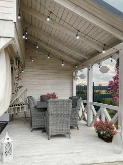 Online Beliani Set da pranzo da giardino 6 posti CASCAIS con cuscini Rattan sintetico (PE) Grigio