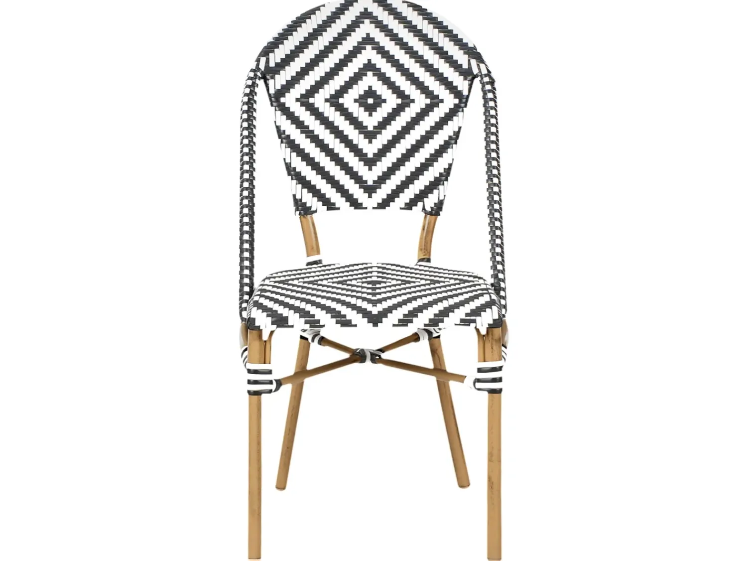 Outlet Beliani Set da pranzo da giardino 4 posti RIFREDDO Rattan sintetico (PE) Nero/Bianco Bianco Beige Naturale Nero