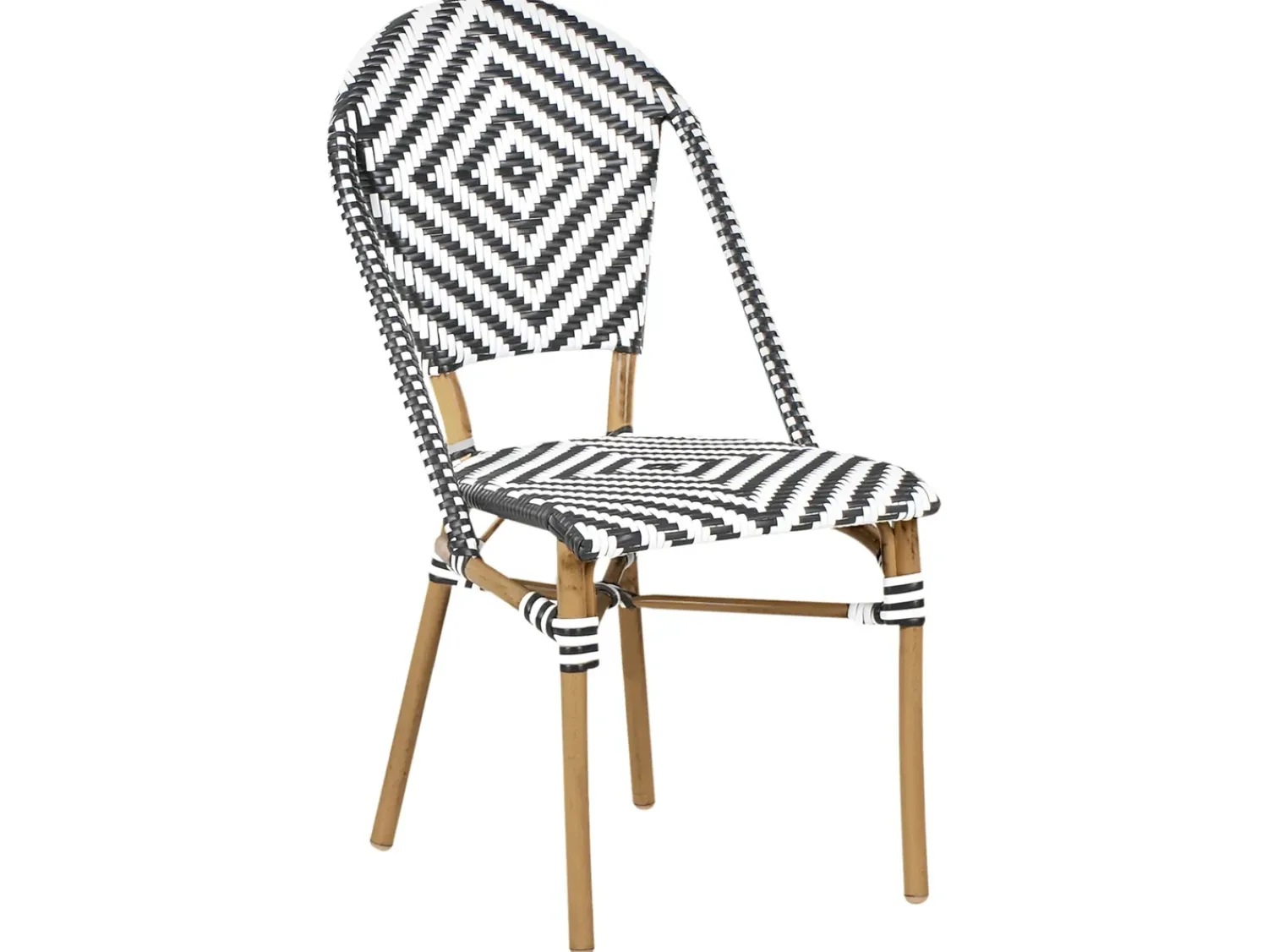 Outlet Beliani Set da pranzo da giardino 4 posti RIFREDDO Rattan sintetico (PE) Nero/Bianco Bianco Beige Naturale Nero