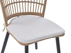 Beliani Set da pranzo da giardino 6 posti ALIANO II con cuscini Rattan sintetico (PE) Beige Beige Beige Naturale Nero