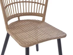 Beliani Set da pranzo da giardino 6 posti ALIANO II con cuscini Rattan sintetico (PE) Beige Beige Beige Naturale Nero
