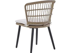 Beliani Set da pranzo da giardino 6 posti ALIANO II con cuscini Rattan sintetico (PE) Beige Beige Beige Naturale Nero
