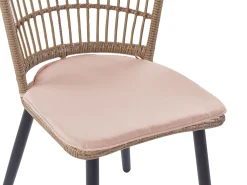 Beliani Set da pranzo da giardino 6 posti ALIANO con cuscini Rattan sintetico (PE) Rosa pastello Beige Naturale Nero Rosa