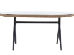 Beliani Set da pranzo da giardino 6 posti ALIANO con cuscini Rattan sintetico (PE) Rosa pastello Beige Naturale Nero Rosa