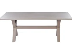 New Beliani Set da pranzo da giardino 6 posti CASCAIS con cuscini Rattan sintetico (PE) Beige Beige Grigio
