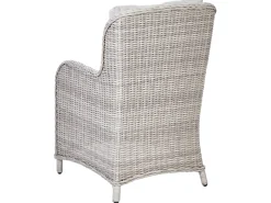 New Beliani Set da pranzo da giardino 6 posti CASCAIS con cuscini Rattan sintetico (PE) Beige Beige Grigio