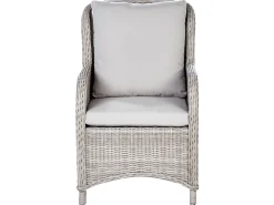 New Beliani Set da pranzo da giardino 6 posti CASCAIS con cuscini Rattan sintetico (PE) Beige Beige Grigio