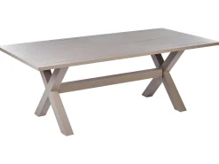 New Beliani Set da pranzo da giardino 6 posti CASCAIS con cuscini Rattan sintetico (PE) Beige Beige Grigio