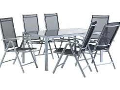 Outlet Beliani Set da pranzo da giardino 6 posti CATANIA Nero Argento Nero