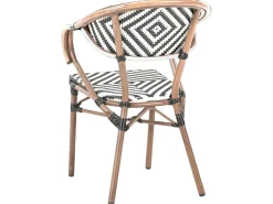 Discount Beliani Set da pranzo da giardino 4 posti CASPRI Rattan sintetico (PE) Nero/Bianco Bianco Marrone Nero