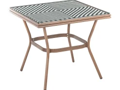 Discount Beliani Set da pranzo da giardino 4 posti CASPRI Rattan sintetico (PE) Nero/Bianco Bianco Marrone Nero