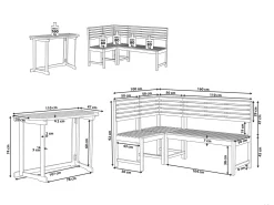 Sale Beliani Set da pranzo per balcone 4 posti TREIA Legno d'acacia Marrone