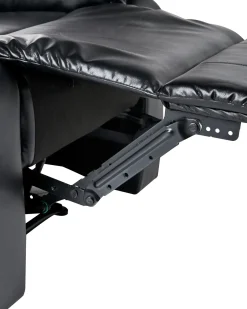 Set da salotto con poltrona reclinabile manuale 6 posti BERGEN Pelle sintetica Nero