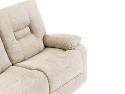 Set da salotto con poltrona reclinabile manuale 6 posti BERGEN Tessuto Beige