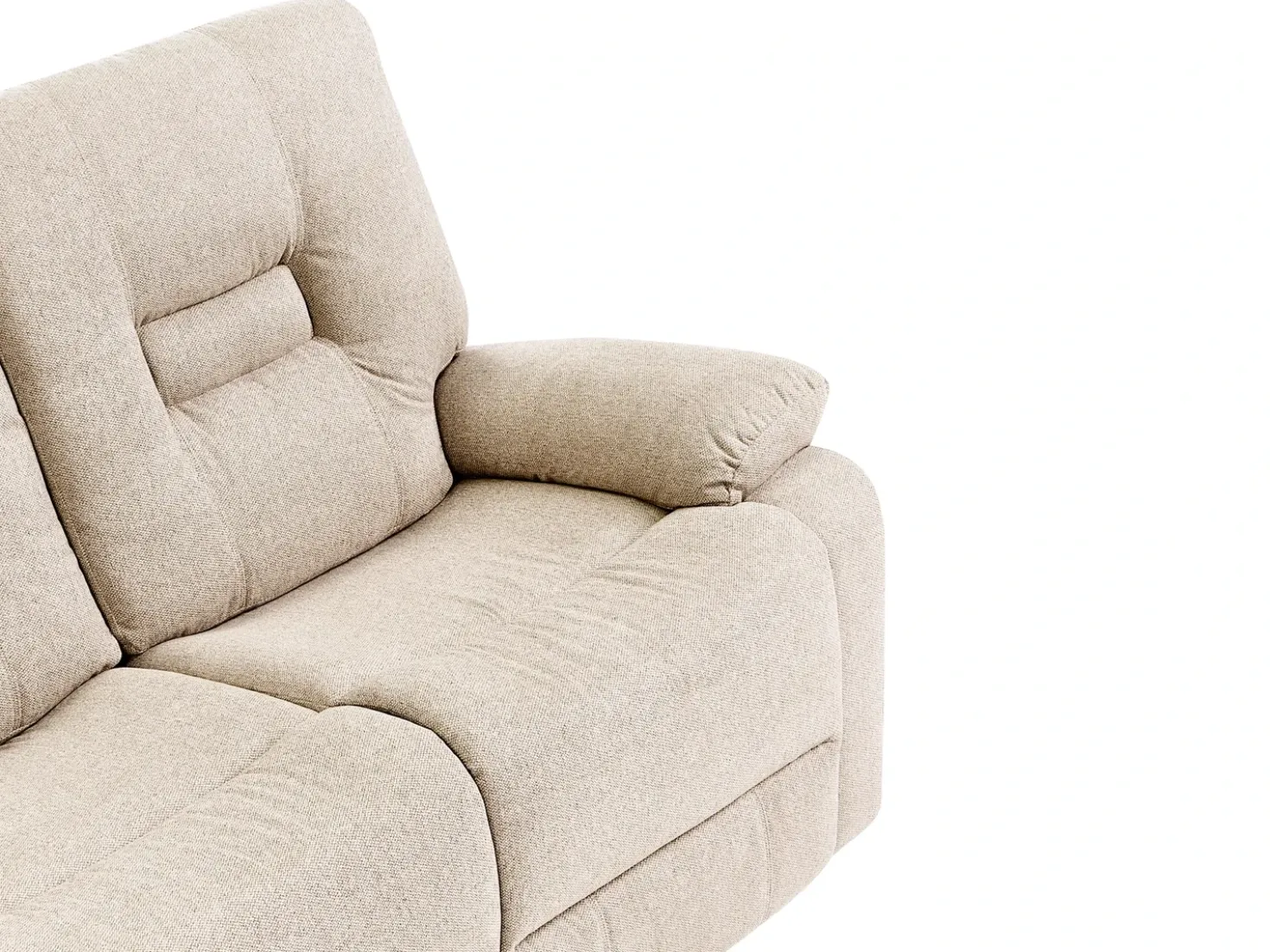 Set da salotto con poltrona reclinabile manuale 6 posti BERGEN Tessuto Beige