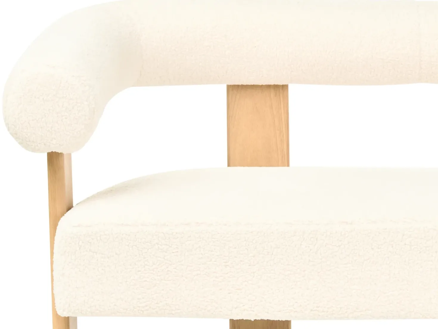 Set da salotto ILBRO Bouclé Bianco sporco/Marrone chiaro