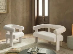 Set da salotto ILBRO Bouclé Bianco sporco