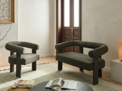 Set da salotto ILBRO Bouclé Verde scuro