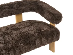 Set da salotto ILBRO Finta pelliccia Marrone scuro/Marrone chiaro
