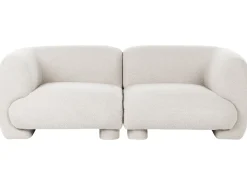 Set da salotto modulare 4 posti MJALBI Bouclé Bianco sporco con ottomana