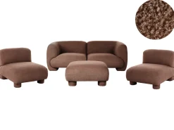 Set da salotto modulare 4 posti MJALBI Bouclé Marrone