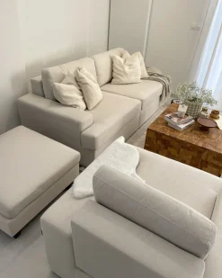 Set da salotto 5 posti ALLA Tessuto Beige chiaro