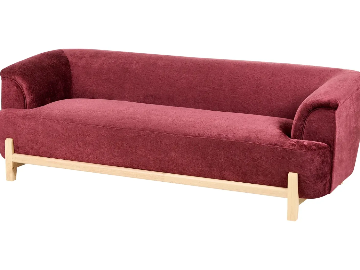 Set da salotto 5 posti ALNOR Ciniglia Bordeaux