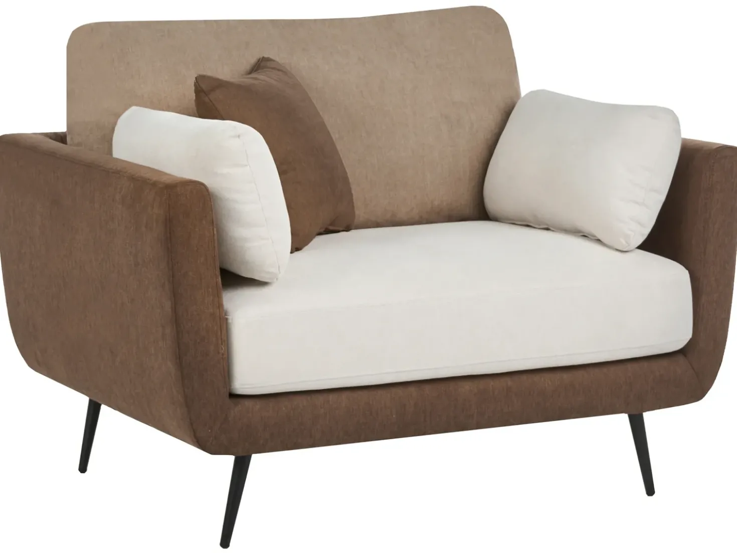 Set da salotto 4 posti BOLGA Tessuto Marrone