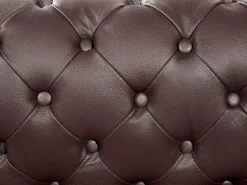 Set da salotto 4 posti CHESTERFIELD Pelle naturale Marrone