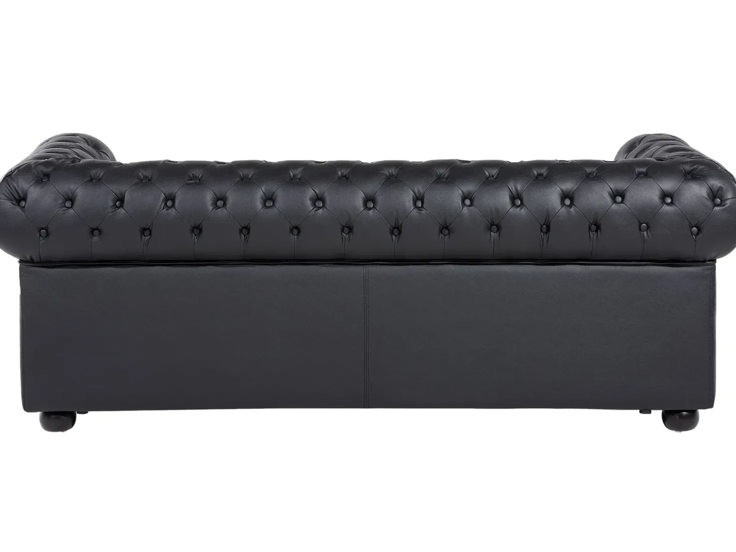 Set da salotto 4 posti CHESTERFIELD Pelle naturale Nero