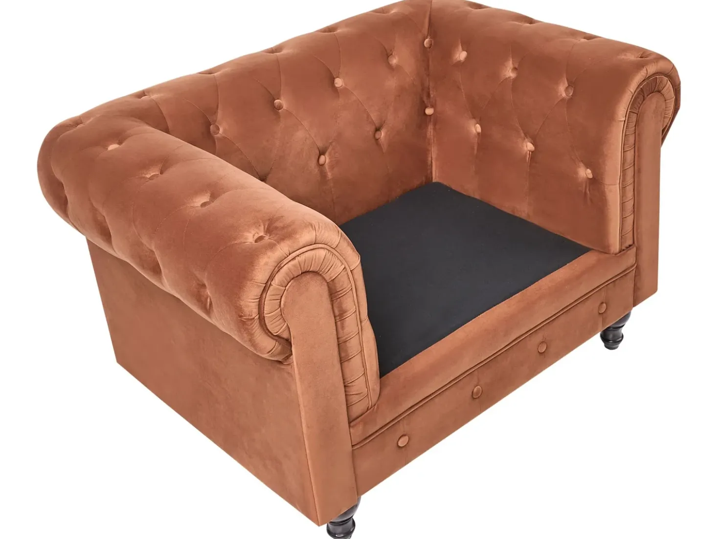 Set da salotto 4 posti CHESTERFIELD Velluto Marrone dorato