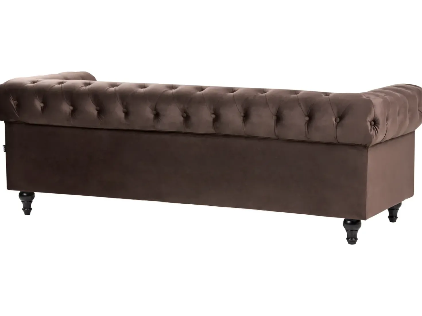Set da salotto 4 posti CHESTERFIELD Velluto Marrone scuro